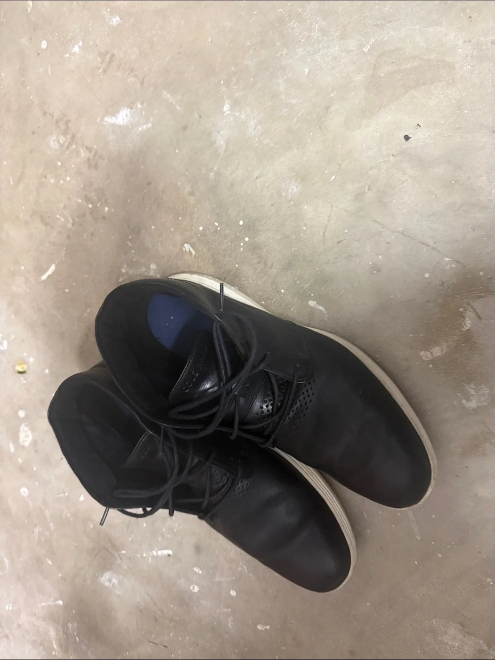 Cole Haan Black Leather Chukka Boots with White Sole